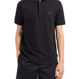 Polo in jersey di cotone con logo ricamato sul petto nero