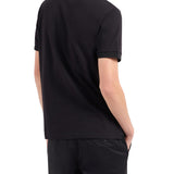 Polo in jersey di cotone con logo ricamato sul petto nero
