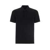 Polo in jersey di cotone con logo ricamato sul petto nero