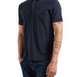 Polo in jersey di cotone con logo ricamato sul petto blu
