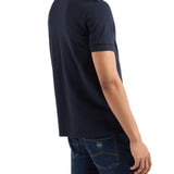 Polo in jersey di cotone con logo ricamato sul petto blu