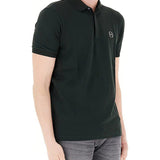 Polo in jersey di cotone con logo ricamato sul petto verde