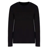 T-shirt manica lunga basic in jersey di cotone nero