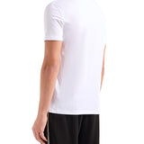 T-shirt jersey di cotone mini logo sul petto bianco