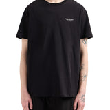 T-shirt jersey di cotone mini logo sul petto nero