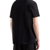 T-shirt jersey di cotone mini logo sul petto nero