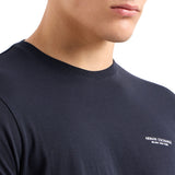 T-shirt jersey di cotone mini logo sul petto blu