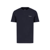 T-shirt jersey di cotone mini logo sul petto blu