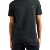 T-shirt jersey di cotone mini logo sul petto verde