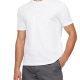 T-shirt jersey di cotone stammpa logo circolare bianco