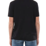 T-shirt jersey di cotone stammpa logo circolare nero