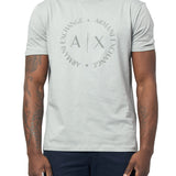 T-shirt jersey di cotone stammpa logo circolare grigio