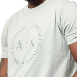 T-shirt jersey di cotone stammpa logo circolare grigio