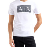 T-shirt jersey di cotone stampa maxi logo frontale bianco