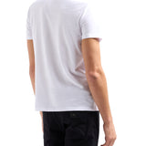 T-shirt jersey di cotone stampa maxi logo frontale bianco