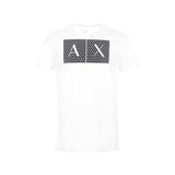 T-shirt jersey di cotone stampa maxi logo frontale bianco