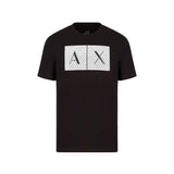 T-shirt jersey di cotone stampa maxi logo frontale nero