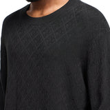 Maglia girocollo jacquard con pattern logo allover verde