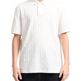 Polo logo lettering allover e colletto a costine bianco