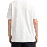 Polo logo lettering allover e colletto a costine bianco
