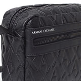 Pochette con polsino e tracolla logo impresso  allover nero