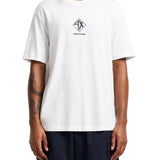 T-shirt logo prisma stampato sul petto bianco