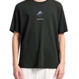 T-shirt logo prisma stampato sul petto verde