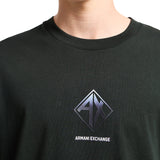 T-shirt logo prisma stampato sul petto verde