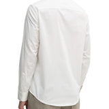 Camicia elegante in cotone stretch con logo ricamato bianco