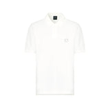 Polo con logo etichetta sul petto bianco