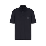 Polo con logo etichetta sul petto blu