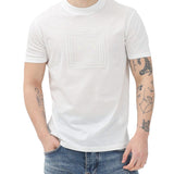 T-shirt logo AX in rilievo sul petto bianco