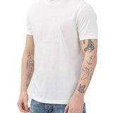 T-shirt logo AX in rilievo sul petto bianco