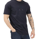 T-shirt logo AX in rilievo sul petto blu