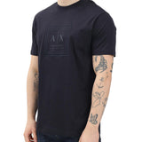 T-shirt logo AX in rilievo sul petto blu