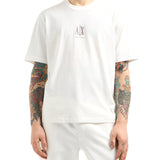 T-shirt con logo ricamato sul petto bianco