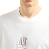 T-shirt con logo ricamato sul petto bianco