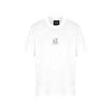 T-shirt con logo ricamato sul petto bianco