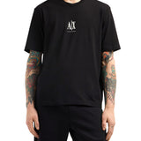 T-shirt con logo ricamato sul petto nero