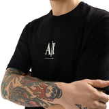 T-shirt con logo ricamato sul petto nero