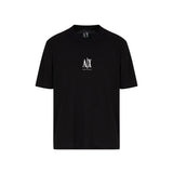 T-shirt con logo ricamato sul petto nero