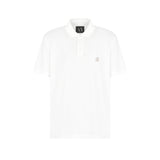 Polo con logo ricamato sul petto bianco