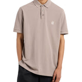 Polo con logo ricamato sul petto beige