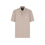 Polo con logo ricamato sul petto beige