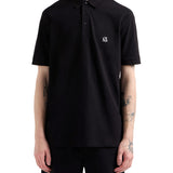 Polo con logo ricamato sul petto nero