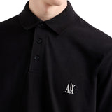 Polo con logo ricamato sul petto nero