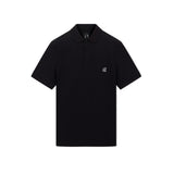 Polo con logo ricamato sul petto nero