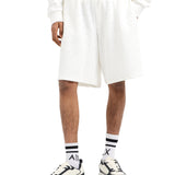 Shorts tessuto jacquard logo lettering allover bianco