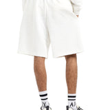 Shorts tessuto jacquard logo lettering allover bianco