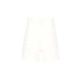 Shorts tessuto jacquard logo lettering allover bianco